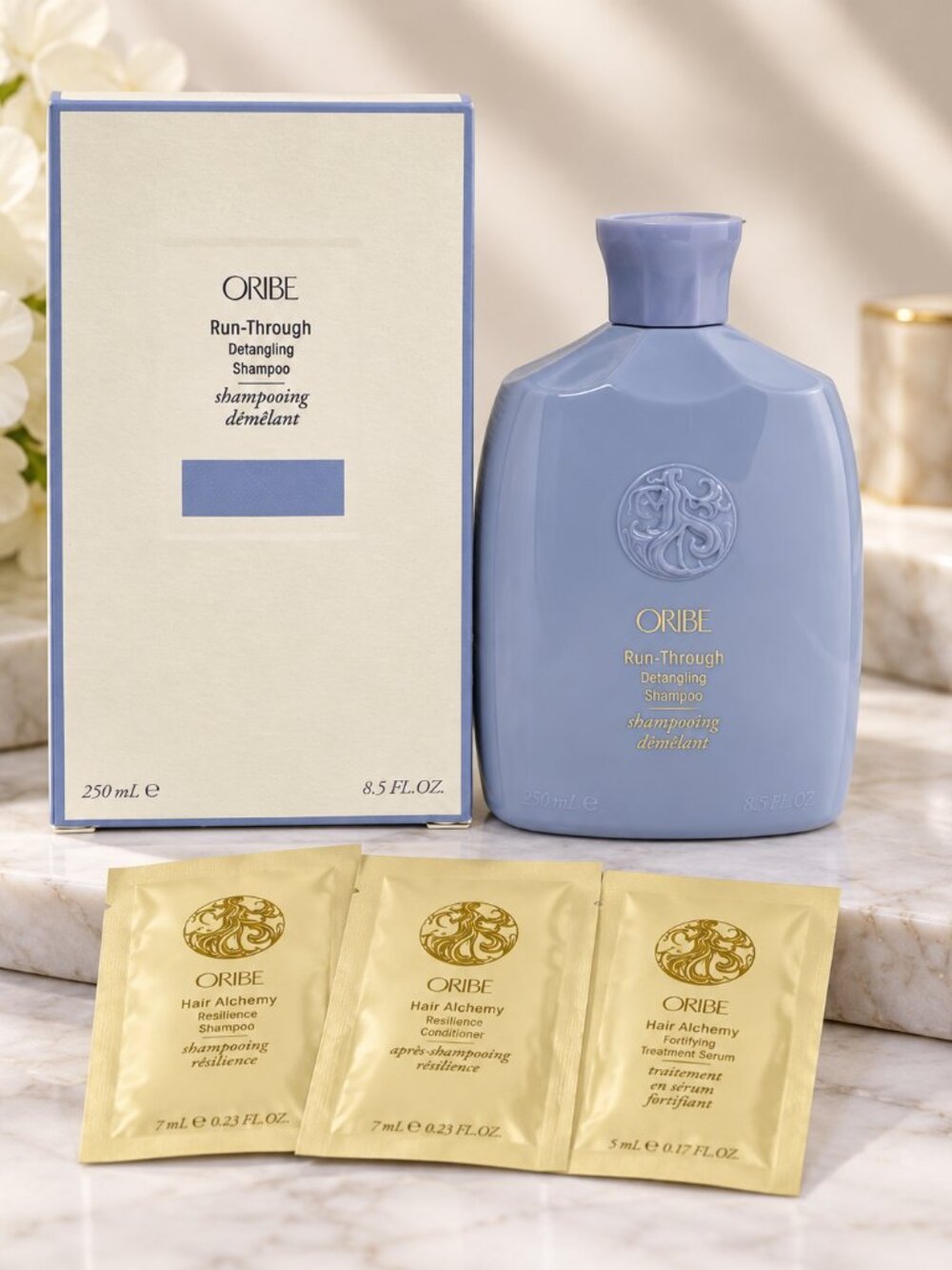 $59 VALUE | Oribe Run-Through Detangling Shampoo + 3 Oribe Hair Alchemy Samples